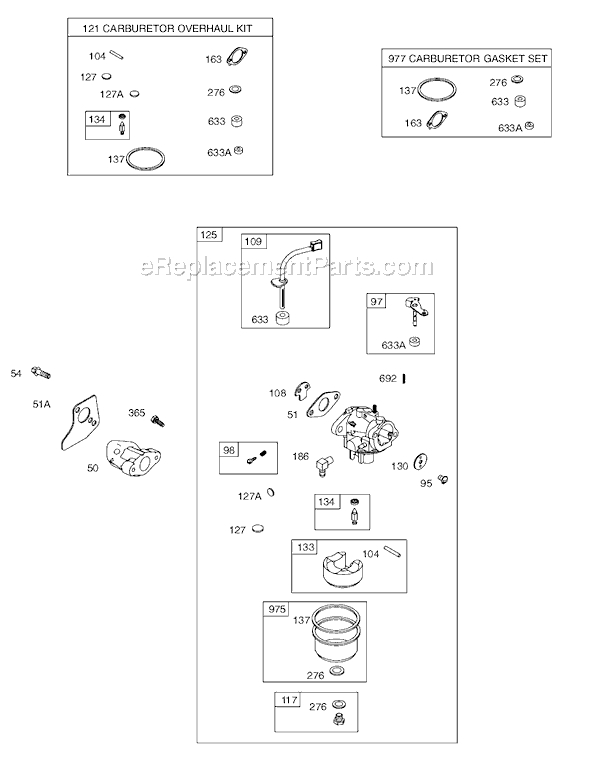 Page C Diagram and Parts List for 9K400SERIES  Briggs and Stratton Engine